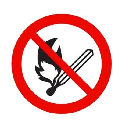Skylt förbud att införa eld 210*210mm
